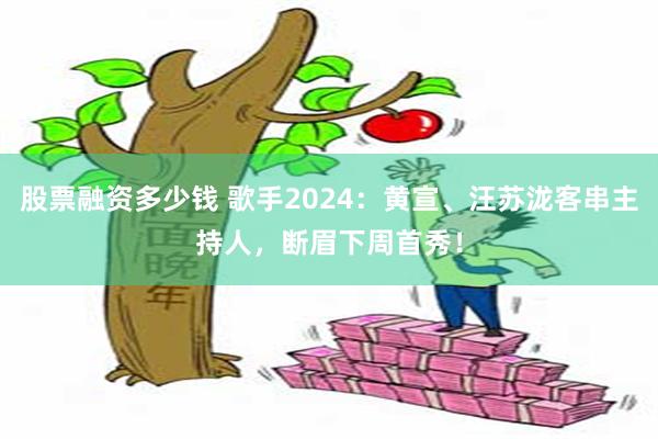 股票融资多少钱 歌手2024：黄宣、汪苏泷客串主持人，断眉下周首秀！