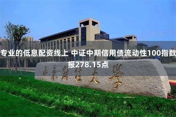 专业的低息配资线上 中证中期信用债流动性100指数报278.15点