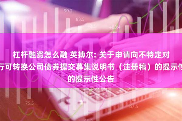 杠杆融资怎么融 英搏尔: 关于申请向不特定对象发行可转换公司债券提交募集说明书（注册稿）的提示性公告