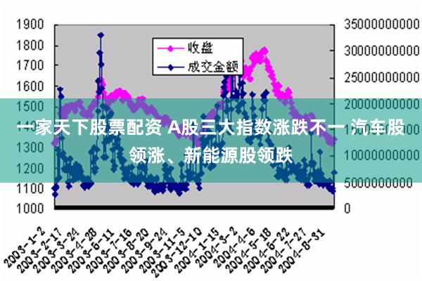 一家天下股票配资 A股三大指数涨跌不一 汽车股领涨、新能源股领跌