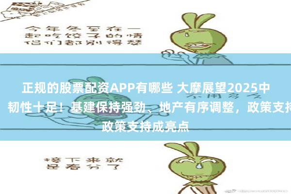 正规的股票配资APP有哪些 大摩展望2025中国经济：韧性十足！基建保持强劲、地产有序调整，政策支持成亮点