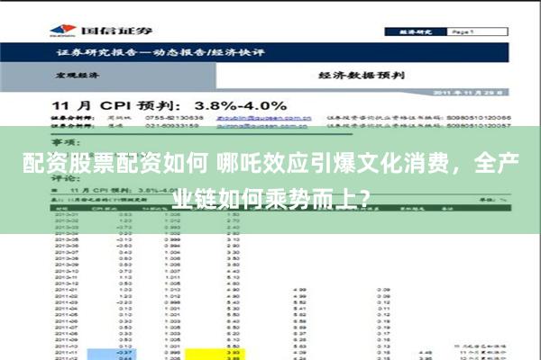 配资股票配资如何 哪吒效应引爆文化消费，全产业链如何乘势而上？